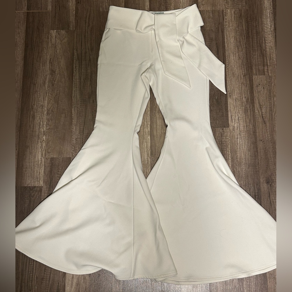 Silvia Tcherassi Major Flare Elegant Cream Wrap Elephant Flared White Waist